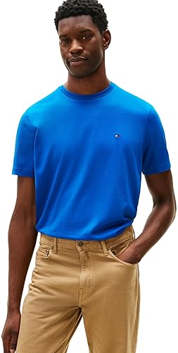 Tommy Hilfiger Camiseta de Manga Corta Hombre Seasonal Solid tee con Cuello Redondo