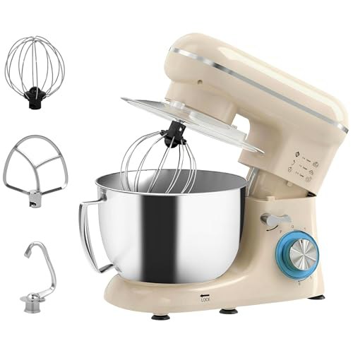 HOMCOM Batidora Amasadora 4,5L, Amasadora de Pan 1300W